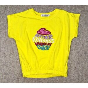 Hot Delicious Girls Size 12 Yellow Sprinkle Confetti Shirt Elastic Bottom